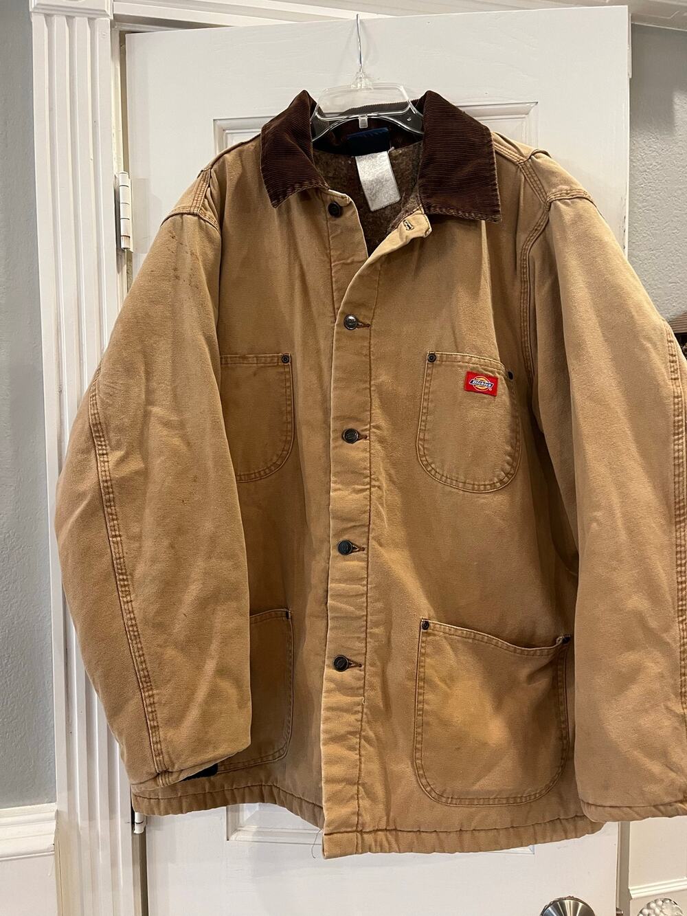 Vtg Dickies Barn Chore Jacket Blanket Lined Men XL Canvas Duck Tan Streetwear - Picture 1 of 15